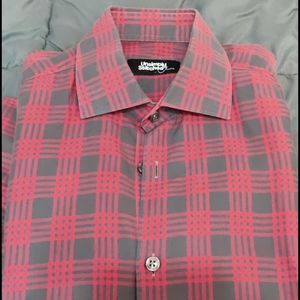 Red/Grey Unsimply Stitched tailored shirt